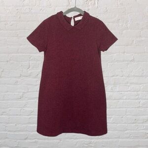 Zara Collared Knit Houndstooth Dress